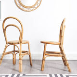 Pair of chairs bistro bamboo & rattan 1960