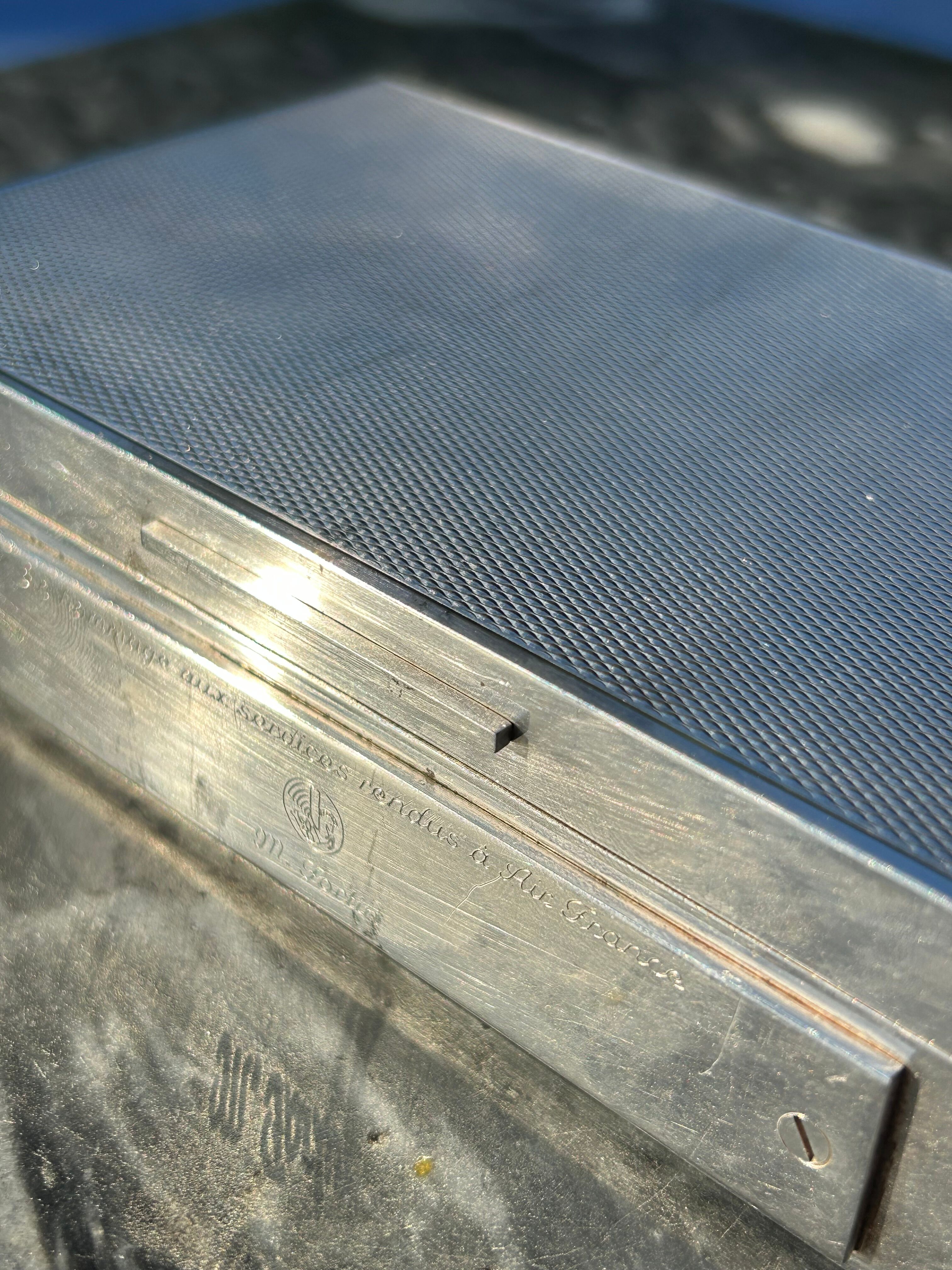 Air France silver metal box