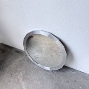 Miroir hexagonal métal brossé 1970