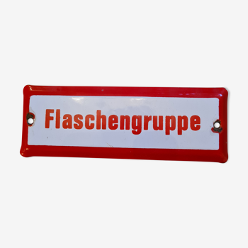 Old German email plate flaschengruppe