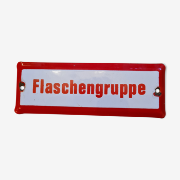 Plaque en email allemand flaschengruppe