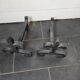 Pair of wrought iron andirons