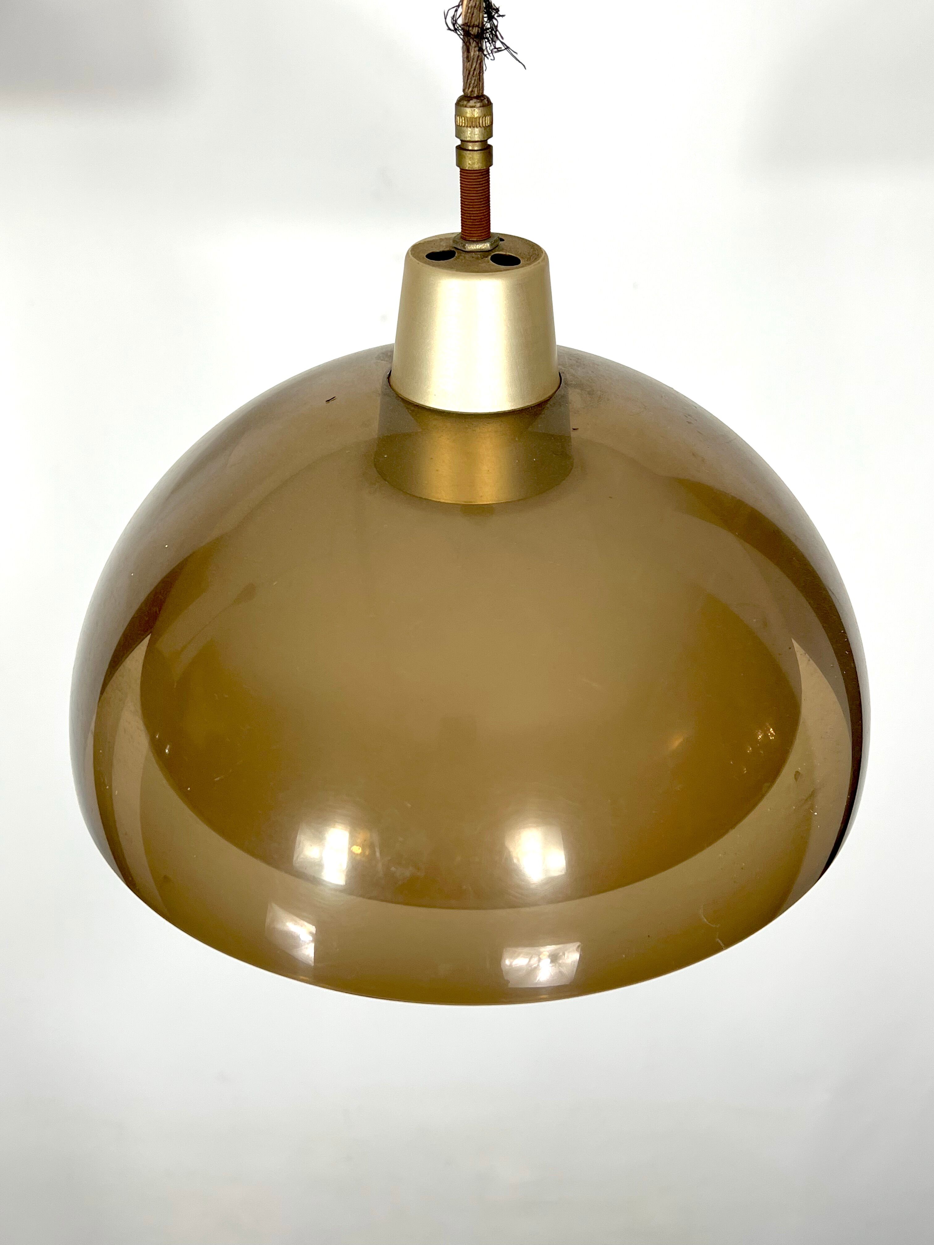 Mid-century modern pair of plexiglass chandelier by Candle