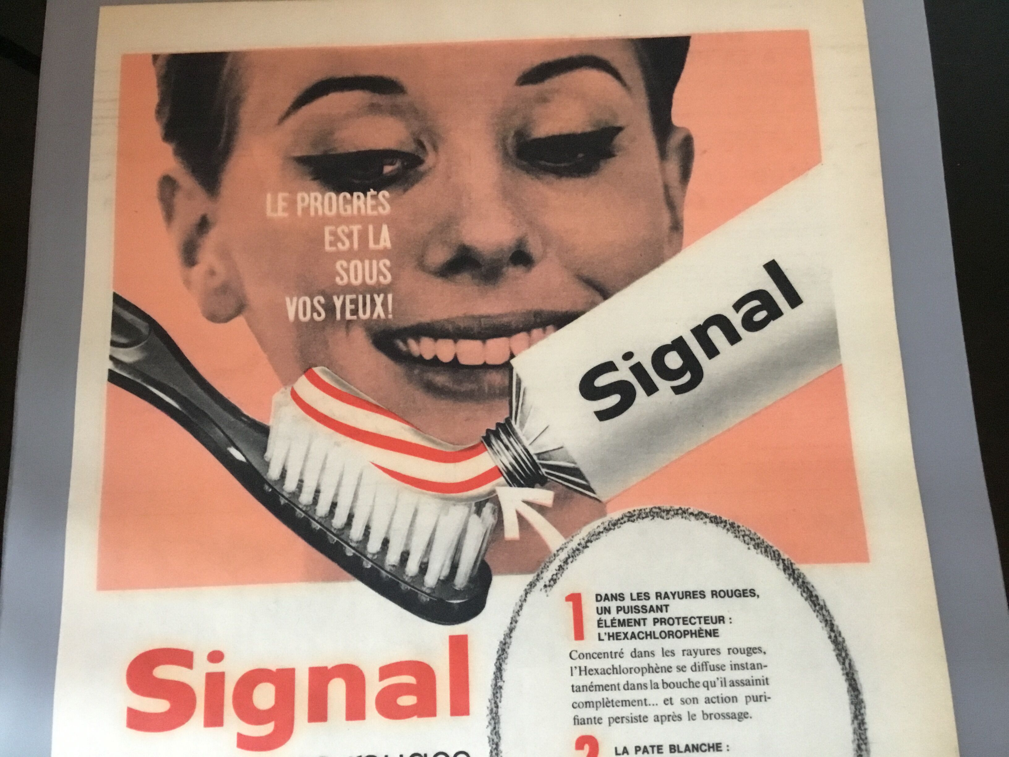 Vintage advertising to frame signal