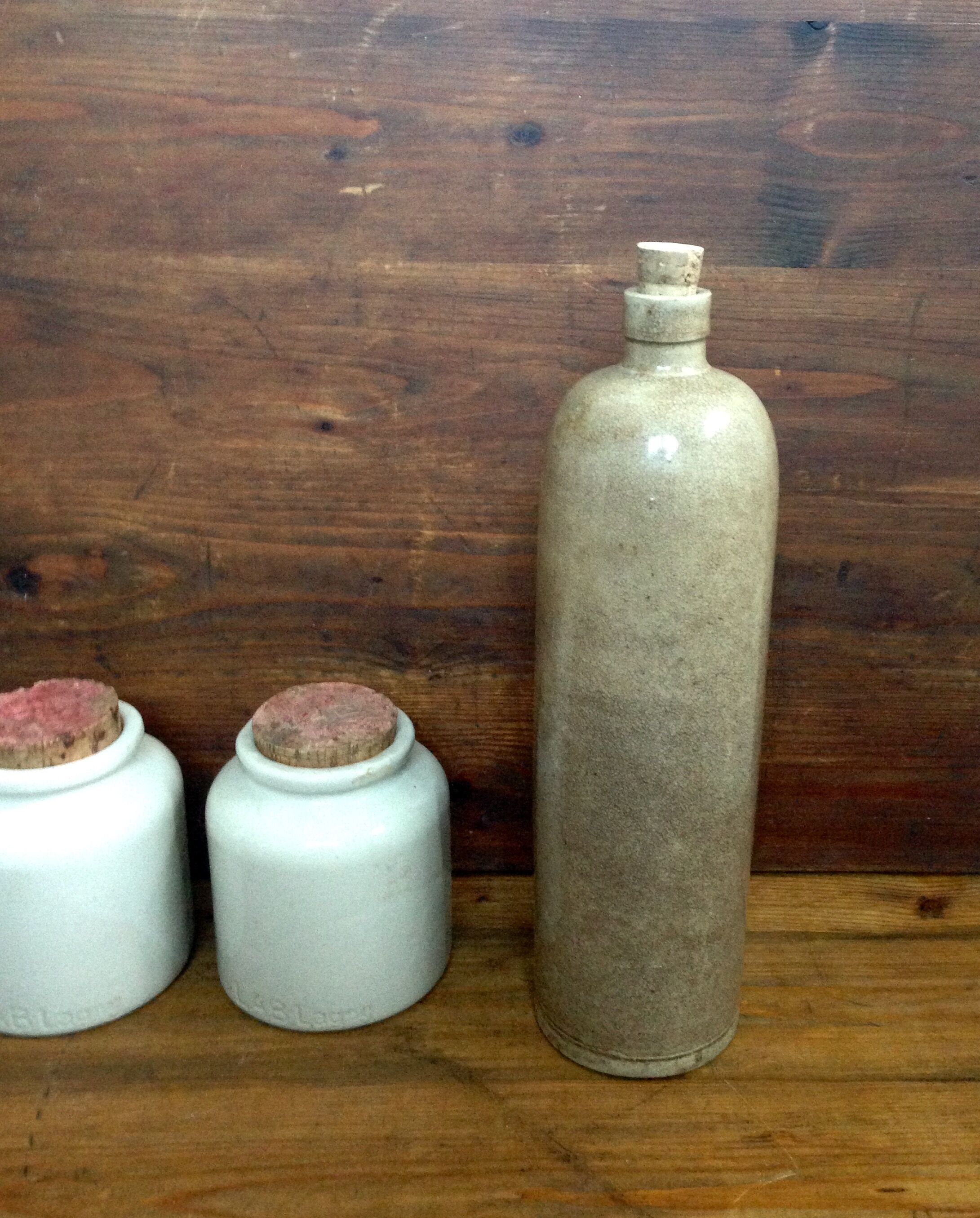 Enamelled stoneware bottle