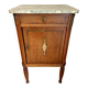 Antique bedside table in wood and marble – adorned with gilded brass ornaments –