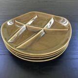 Set of 4 Sarreguemines oyster plates