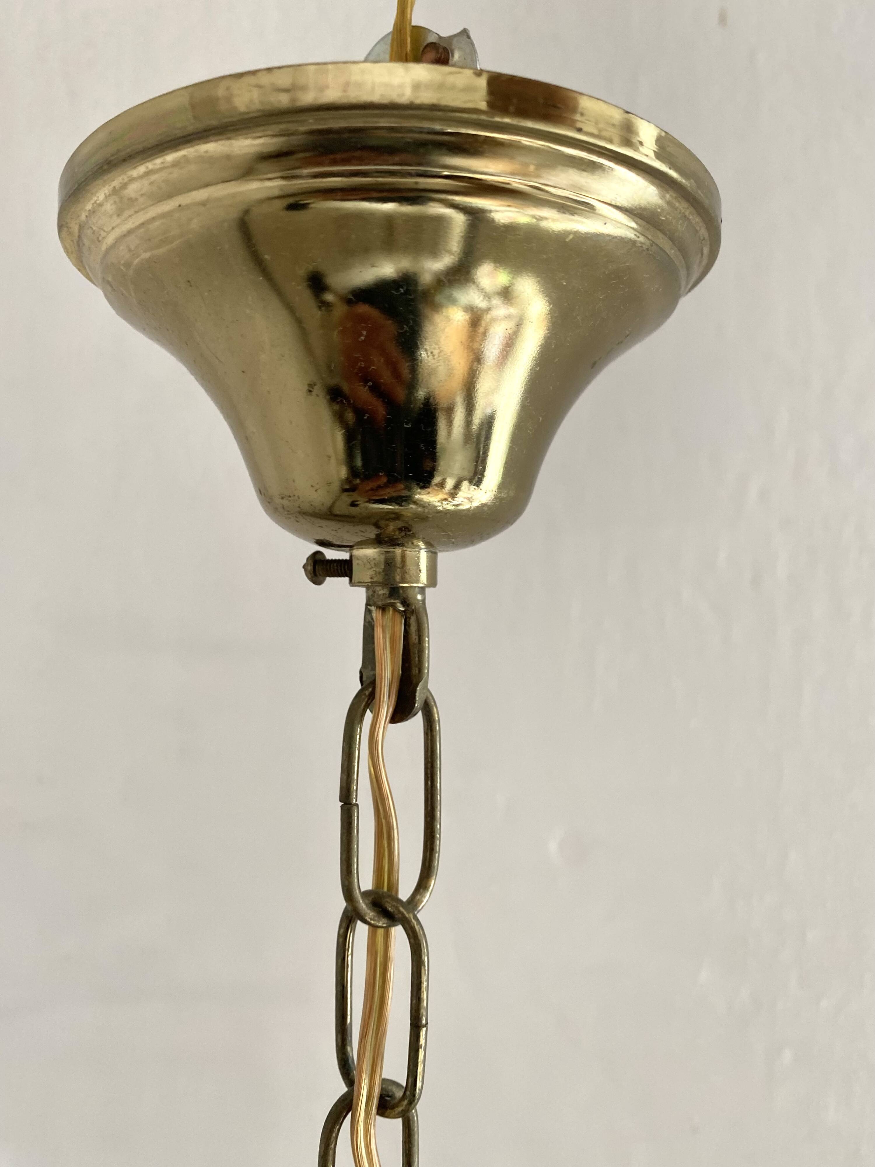 Suspension vintage en nacre et laiton