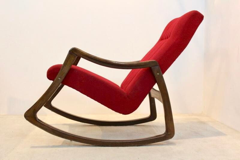 Rocking-chair in beech by Ton