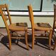Lot de 4 chaises de bistrot ou de ferme en bois anciennes