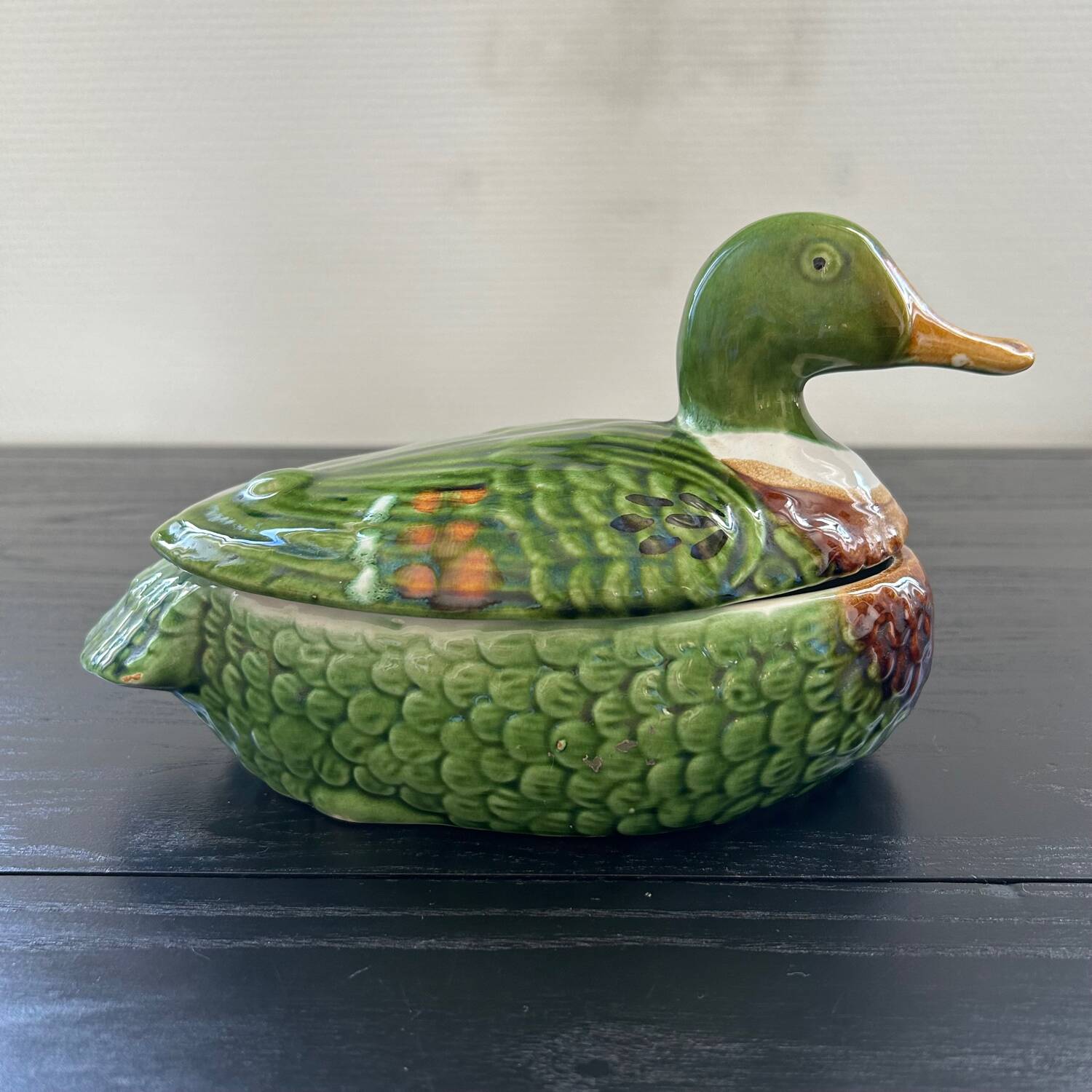 Green duck terrine in a sauce