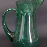 Pichet en verre vert XXème