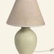 Ceramic lamp base turned in sand colour, organic shape.