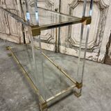 Plexiglass shelf by Pierre Vandel in Hollywood Regency style circa 1970.