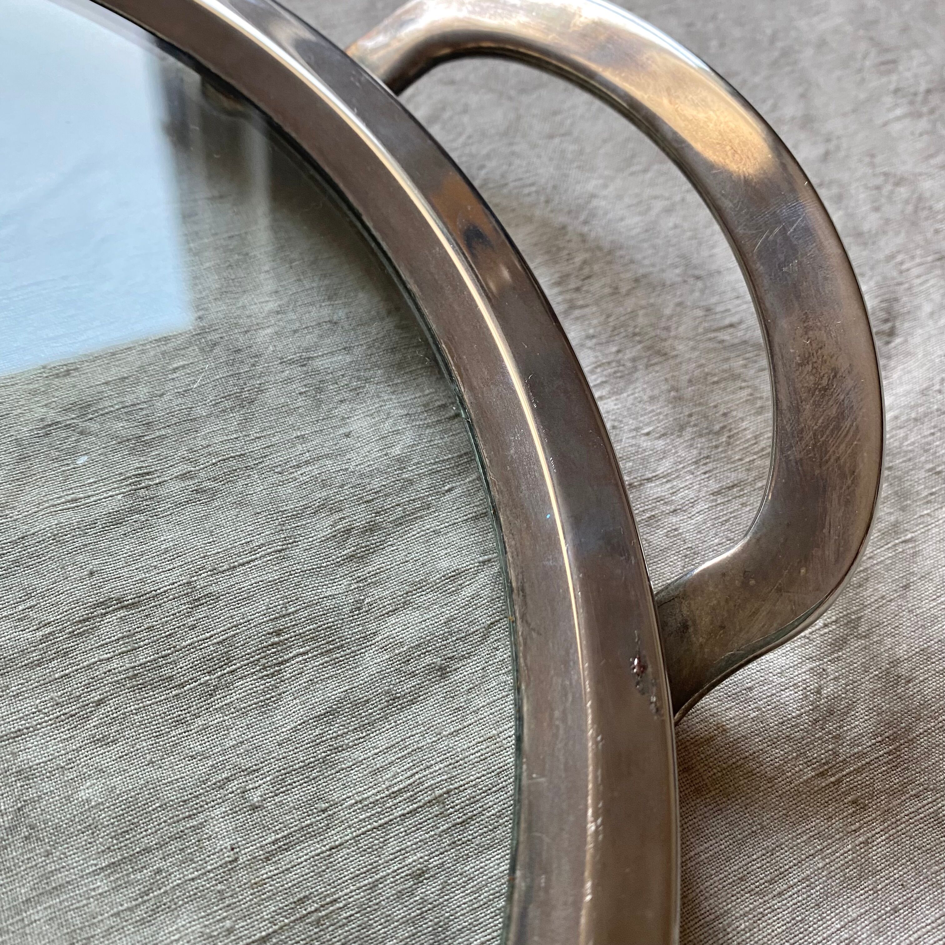 Antique top in glass and silver metal