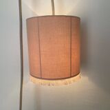 Powder pink linen portable lamp