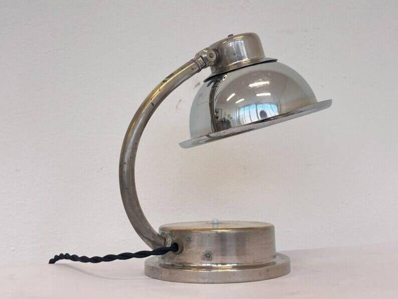 Rare Art Deco Table Chrome Lamp, 1930s