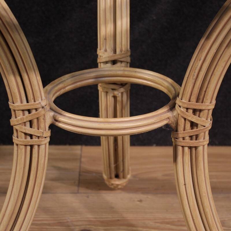 Italian iron side table with glass top