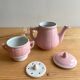 Old pink earthenware coffee pot Esprit Digoin Sarreguemines