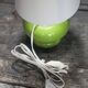 Green glass lamp with vintage shade, table lamp, lamp d
