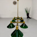 Large brass and green opaline pendant lamp 260 cm 1970s