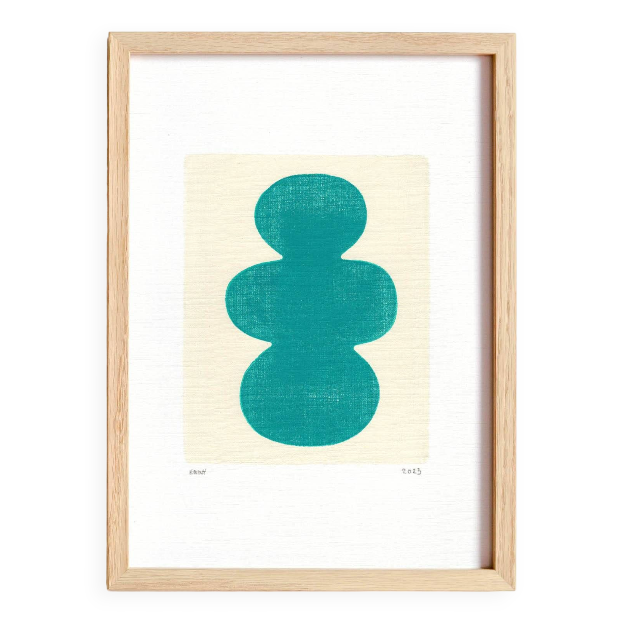 Original abstract painting - Venus - turquoise blue - H209 - signed Eawy