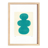 Peinture originale abstraite - venus - bleu turquoise - H209 - signée Eawy