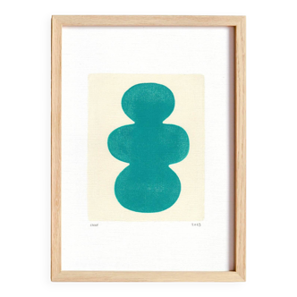 Original abstract painting - Venus - turquoise blue - H209 - signed Eawy
