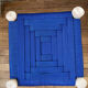 Tabouret marocain beldi assise bleu Majorelle