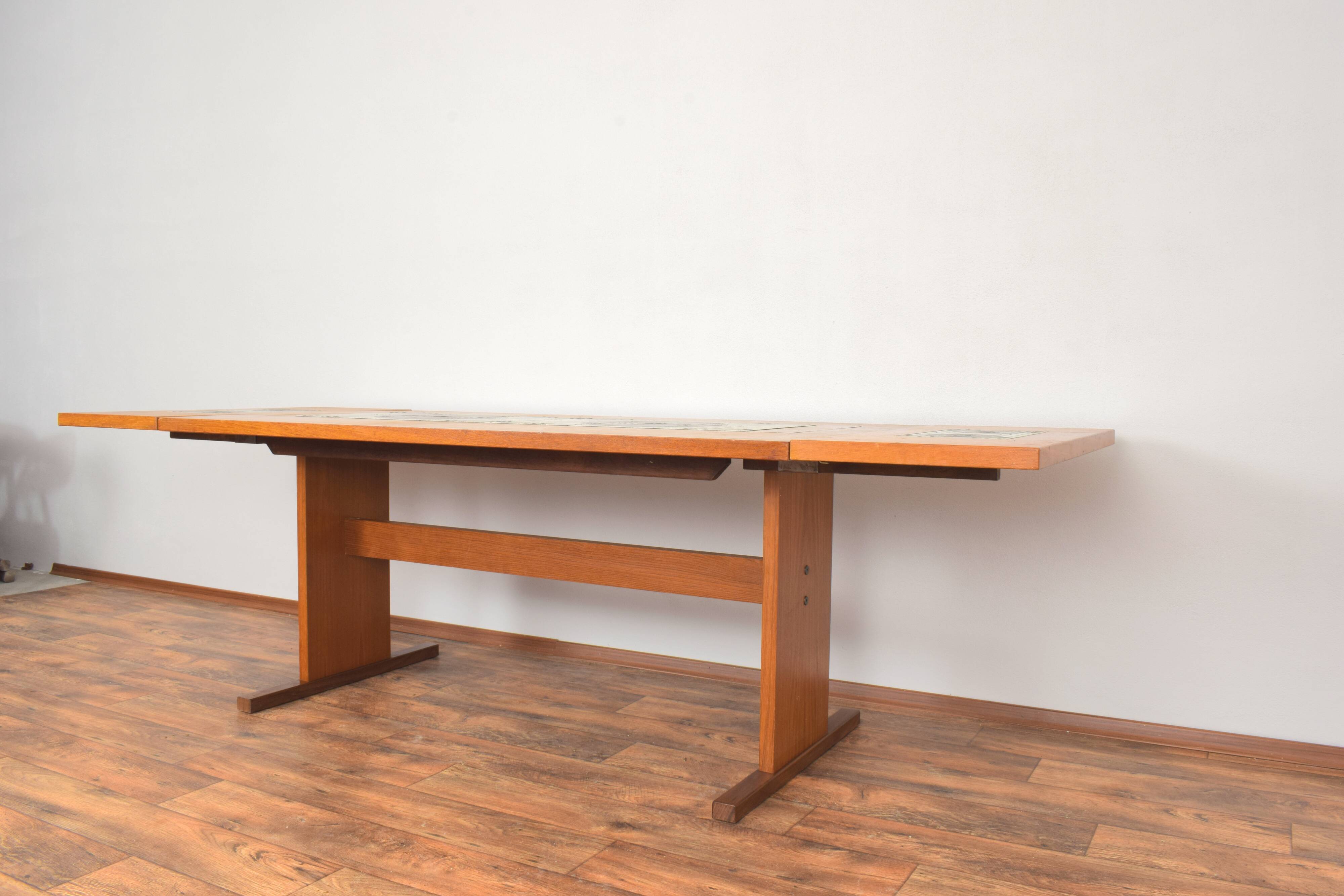 Teak & Tile Dining Table by Gangso Mobler, 1960s.
