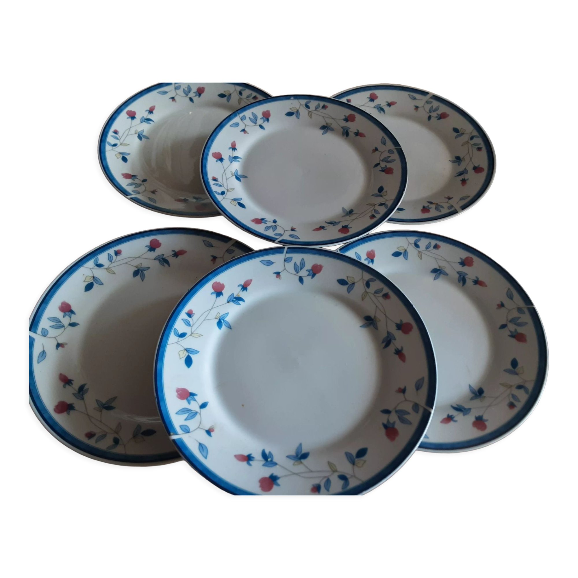 Lot De 5 Assiettes Creuses En Porcelaine Blanche Chriss G. Collection - Occasion