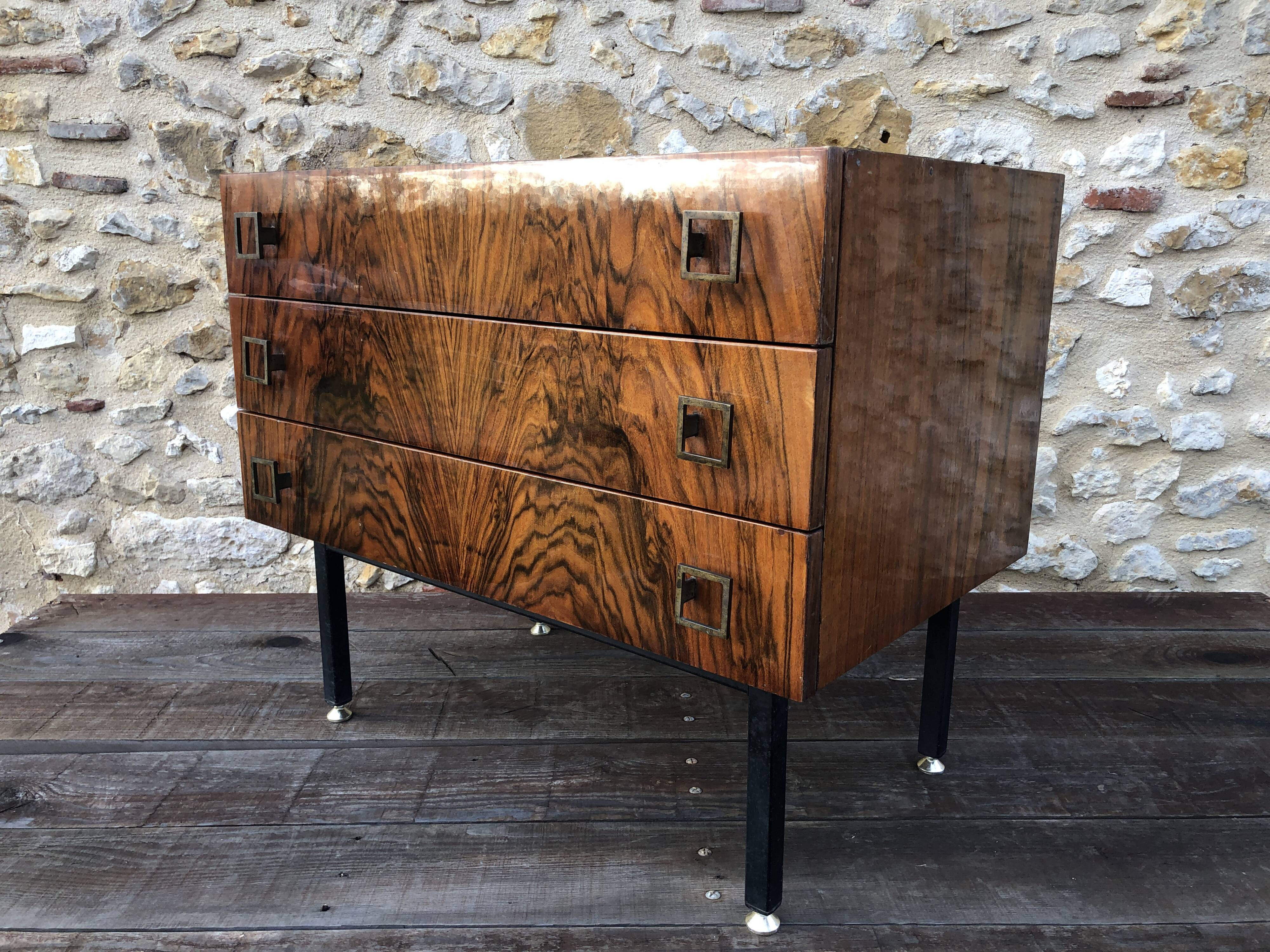 Vintage dresser with three rosewood drawers circa 70