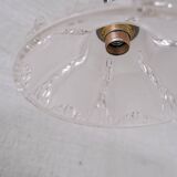 Paire de suspensions vintage en verre « Ice »