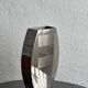 Decorative stainless steel vase with geometrical shapes imprinted, 1970's