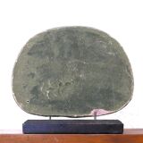 Stone tree sculpture, wooden base, 70s