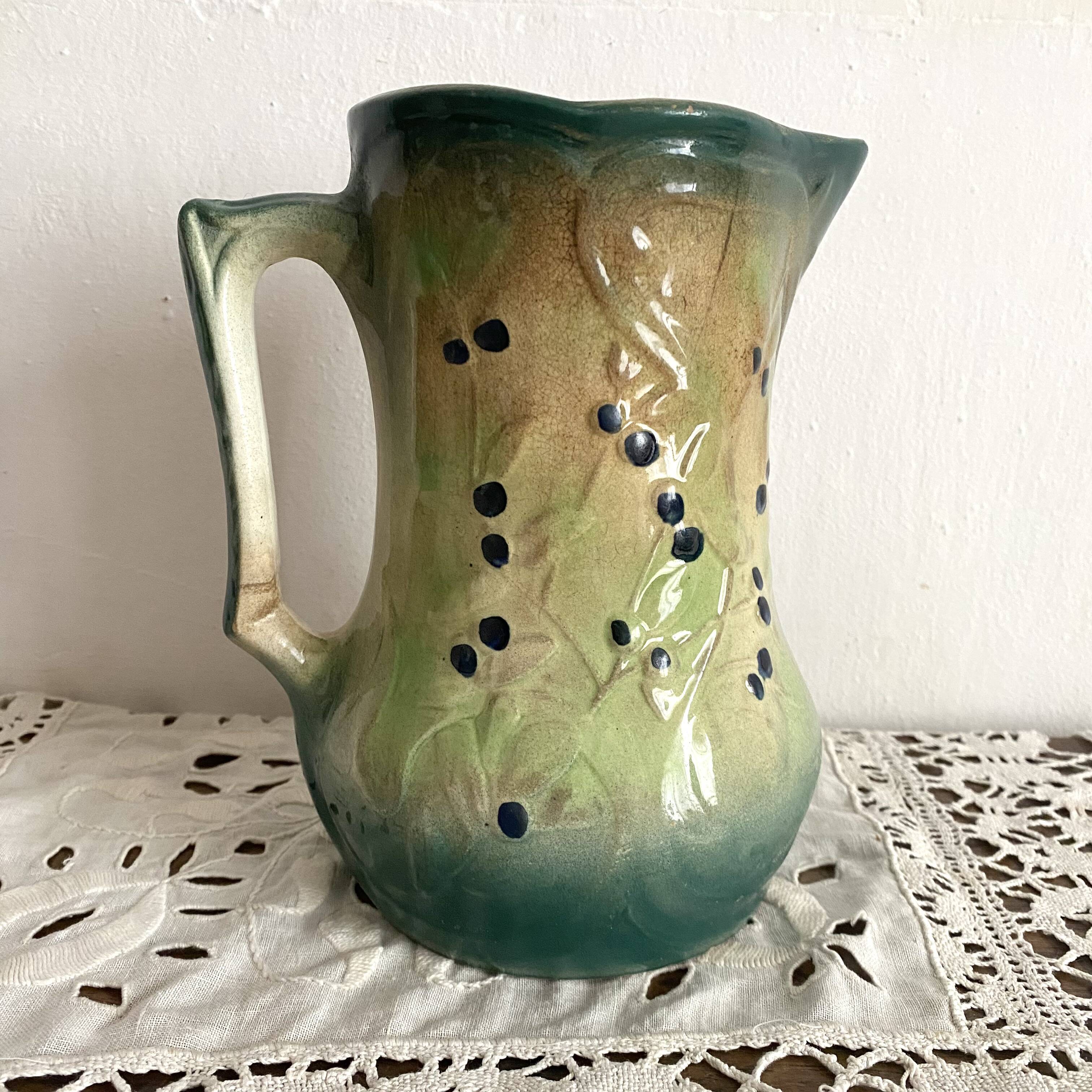 Castres earthenware slip pitcher, late 19th century