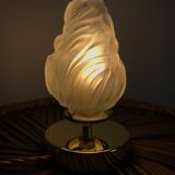 Brass table lamp and vintage torch globe