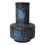 Helmut Scholtis West Germany Vintage Black Vase with Blue Dots