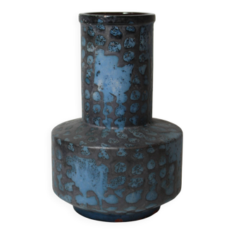 Helmut Scholtis West Germany Vintage Black Vase with Blue Dots