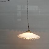 Art Deco ruffled opaline hanging