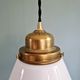 Art Deco Philips suspension in white opaline, 1930 (2 available)