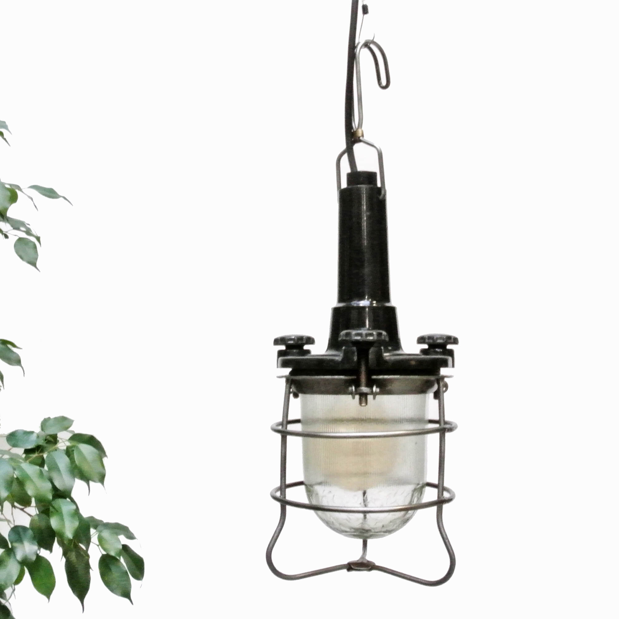 Black bakelite hand lamp