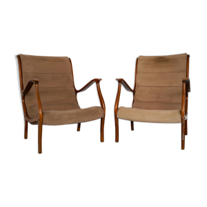 Ensemble de deux fauteuils par Ezio Longhi pour Elam Italie des années 1950