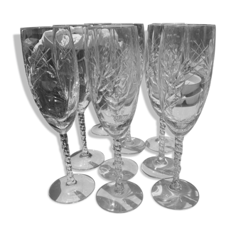 Crystal champagne flutes