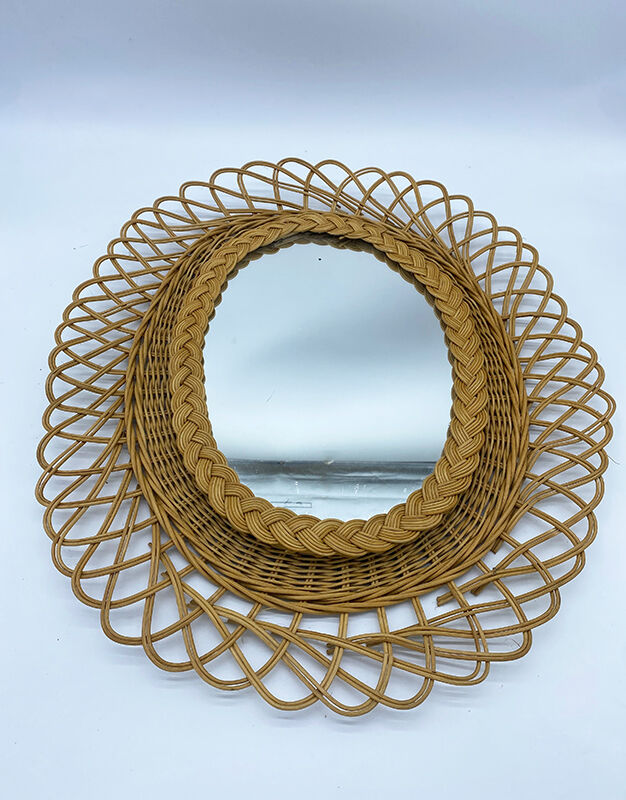 Rattan mirror