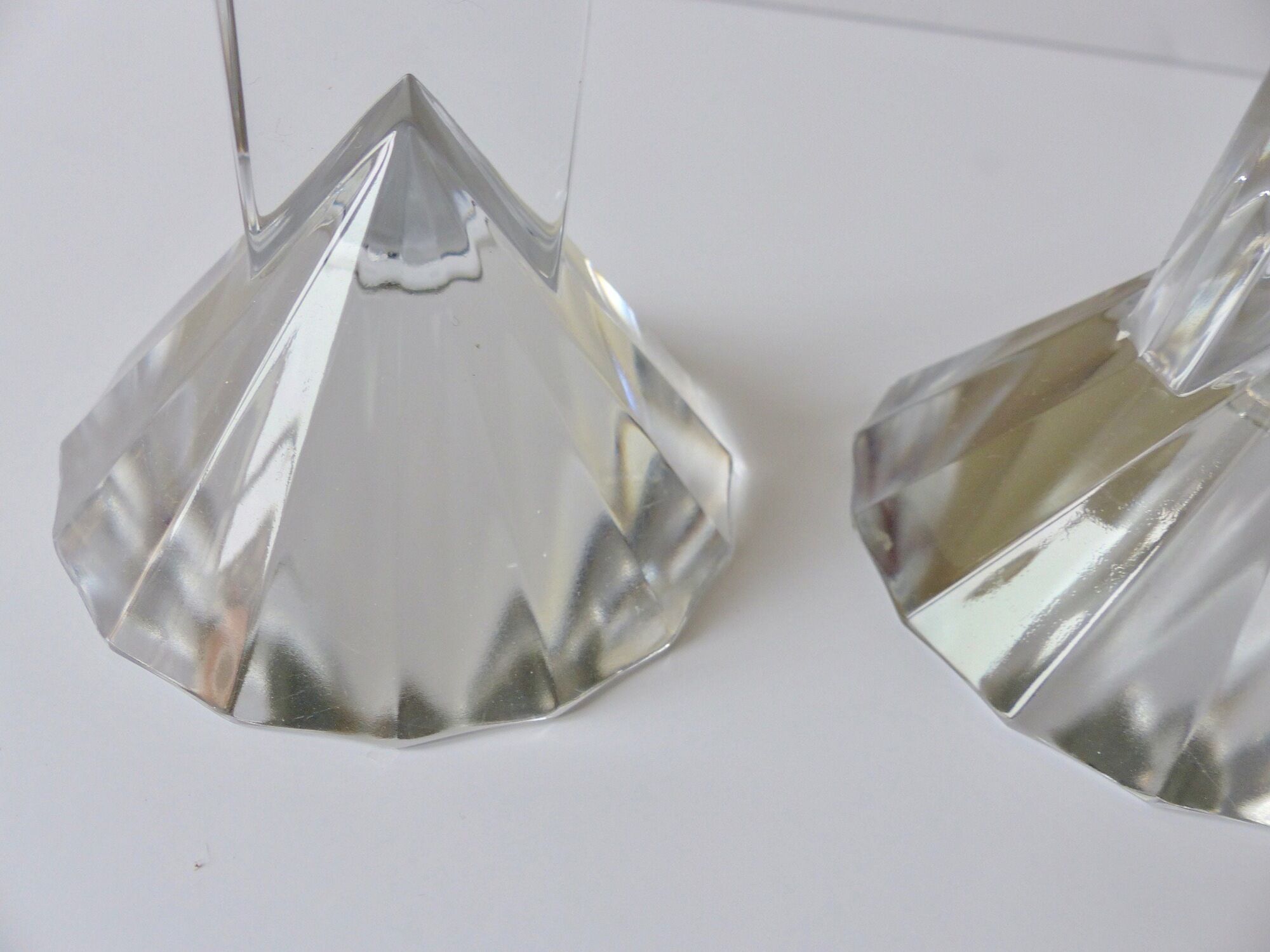 Set of 3 vintage de bohème crystal candlesticks