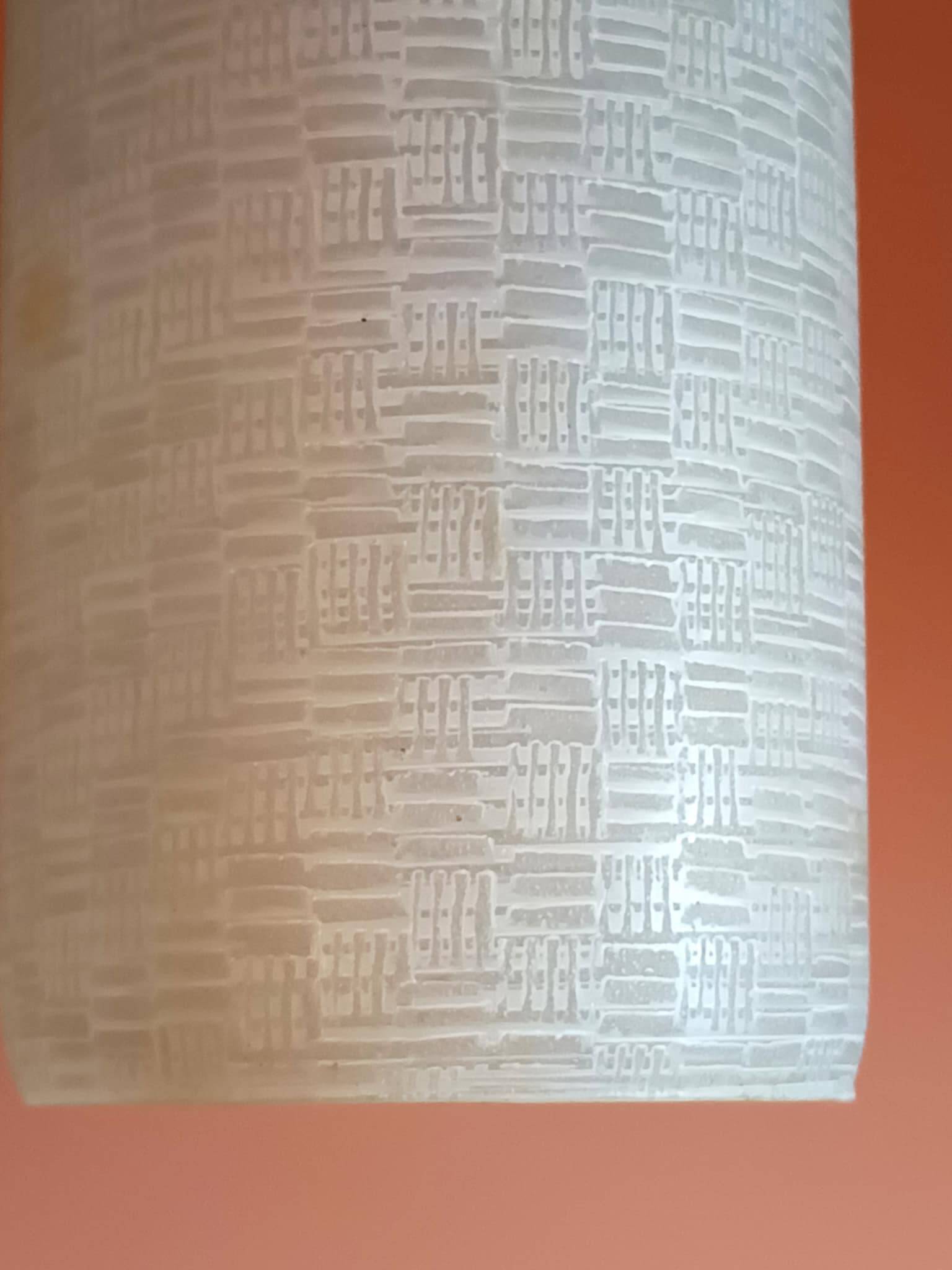 Vintage 1950 glass cylinder pendant light