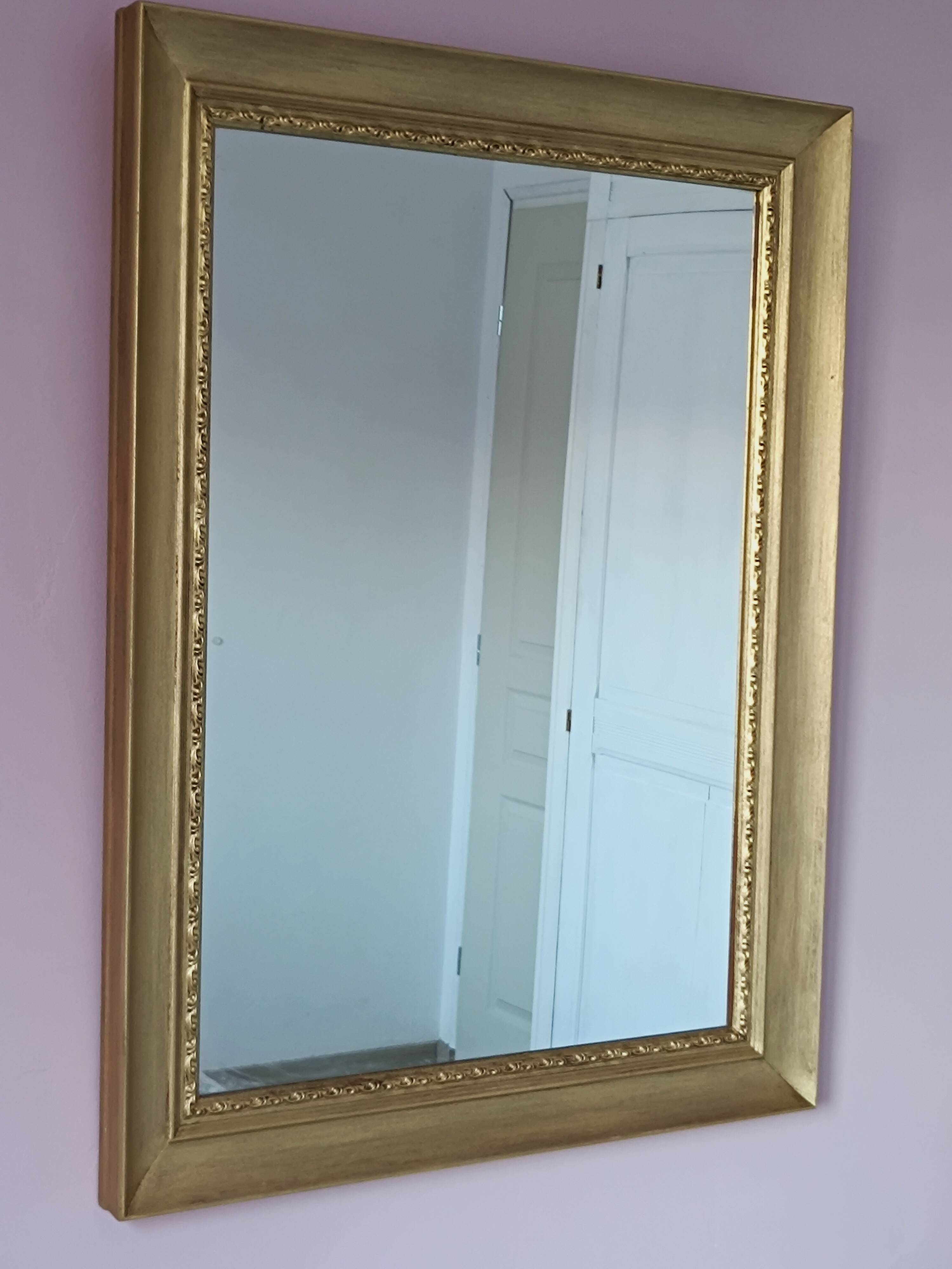 Solid wood mirror gilded 83 X 63 cm