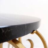Art Deco Side Table in Marble and Gild Iron
