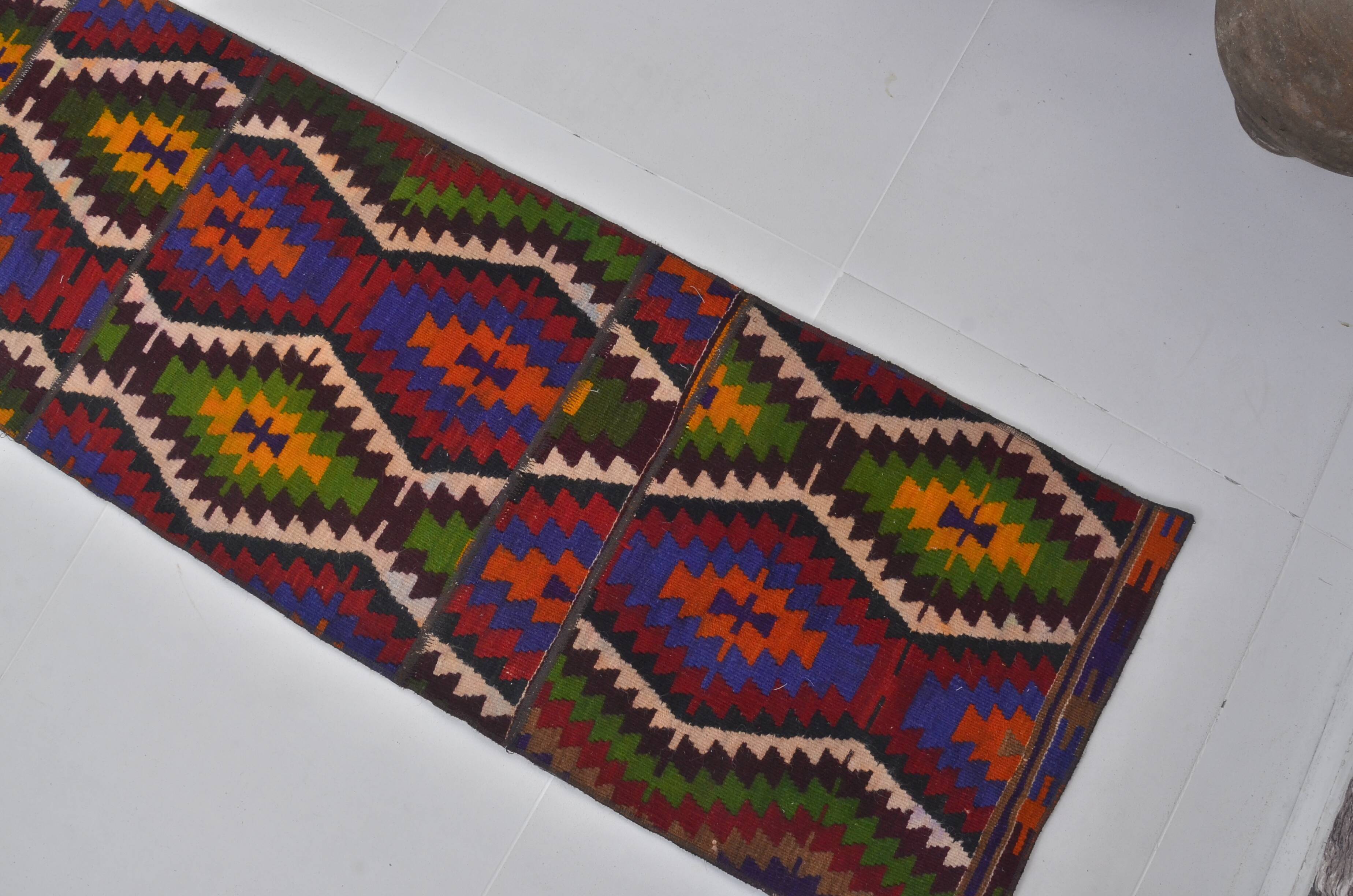 extra Long Vintage Oushak Kilim Rug sku 3759